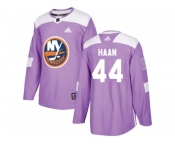 Men Adidas New York Islanders #44 Calvin De Haan Purple Authentic Fights Cancer Stitched NHL Jersey