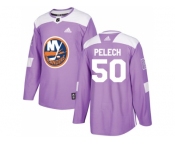 Men Adidas New York Islanders #50 Adam Pelech Purple Authentic Fights Cancer Stitched NHL Jersey