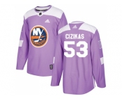 Men Adidas New York Islanders #53 Casey Cizikas Purple Authentic Fights Cancer Stitched NHL Jersey