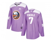 Men Adidas New York Islanders #7 Jordan Eberle Purple Authentic Fights Cancer Stitched NHL Jersey