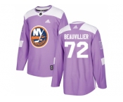 Men Adidas New York Islanders #72 Anthony Beauvillier Purple Authentic Fights Cancer Stitched NHL Jersey