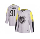 Men Adidas New York Islanders #91 John Tavares Gray 2018 All-Star Metro Division Authentic Stitched NHL Jersey