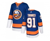 Men Adidas New York Islanders #91 John Tavares Royal Blue Home Authentic Stitched NHL Jersey