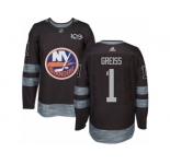 Men's Adidas New York Islanders #1 Thomas Greiss Authentic Black 1917-2017 100th Anniversary NHL Jersey