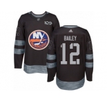 Men's Adidas New York Islanders #12 Josh Bailey Authentic Black 1917-2017 100th Anniversary NHL Jersey