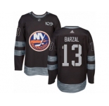 Men's Adidas New York Islanders #13 Mathew Barzal Authentic Black 1917-2017 100th Anniversary NHL Jersey