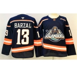Men's New York Islanders #13 Mathew Barzal Navy 2024-25 Stitched Hockey Jersey