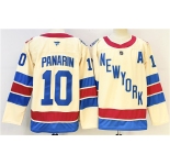 Men's New York Rangers #10 Artemi Panarin Beige 2025-26 Winter Classic With A Patch Stitched Hockey Jersey