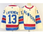 Men's New York Rangers #13 Alexis Lafreniere Beige 2025-26 Winter Classic Stitched Hockey Jersey