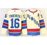Men's New York Rangers #16 Vincent Trocheck Beige 2025-26 Winter Classic With A Patch Stitched Hockey Jersey