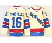 Men's New York Rangers #16 Vincent Trocheck Beige 2025-26 Winter Classic With A Patch Stitched Hockey Jersey