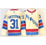 Men's New York Rangers #31 Igor Shesterkin Beige 2025-26 Winter Classic Stitched Hockey