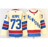Men's New York Rangers #73 Matt Rempe Beige 2025-26 Winter Classic With A Patch Stitched Hockey Jersey