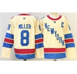 Men's New York Rangers #8 JT Miller Beige 2025-26 Winter Classic With C Patch Stitched Hockey Jersey