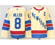 Men's New York Rangers #8 JT Miller Beige 2025-26 Winter Classic With C Patch Stitched Hockey Jersey