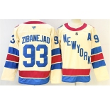 Men's New York Rangers #93 Mika Zibanejad Beige 2025-26 Winter Classic With A Patch Stitched Hockey Jersey