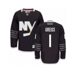 Men's Reebok New York Islanders #1 Thomas Greiss Authentic Black Third NHL Jersey