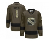 Men's Reebok New York Islanders #1 Thomas Greiss Authentic Green Salute to Service NHL Jersey