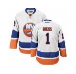 Men's Reebok New York Islanders #1 Thomas Greiss Authentic White Away NHL Jersey
