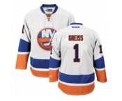 Men's Reebok New York Islanders #1 Thomas Greiss Authentic White Away NHL Jersey