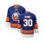Men's Reebok New York Islanders #30 Jean-Francois Berube Authentic Royal Blue Home NHL Jersey