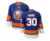 Men's Reebok New York Islanders #30 Jean-Francois Berube Authentic Royal Blue Home NHL Jersey