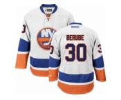 Men's Reebok New York Islanders #30 Jean-Francois Berube Authentic White Away NHL Jersey