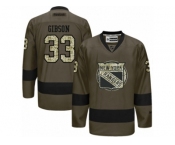 Men's Reebok New York Islanders #33 Christopher Gibson Authentic Green Salute to Service NHL Jersey