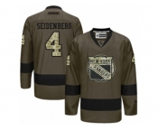 Men's Reebok New York Islanders #4 Dennis Seidenberg Authentic Green Salute to Service NHL Jersey