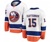 New York Islanders #15 Cal Clutterbuck Fanatics Branded White Away Breakaway NHL Jersey