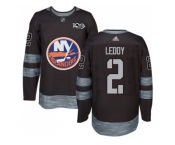 New York Islanders #2 Nick Leddy Black 1917-2017 100th Anniversary Stitched NHL Jersey