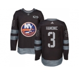 New York Islanders #3 Travis Hamonic Black 1917-2017 100th Anniversary Stitched NHL Jersey