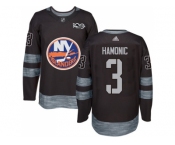 New York Islanders #3 Travis Hamonic Black 1917-2017 100th Anniversary Stitched NHL Jersey