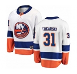 New York Islanders #31 Dustin Tokarski Fanatics Branded White Away Breakaway NHL Jersey