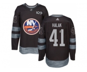 New York Islanders #41 Jaroslav Halak Black 1917-2017 100th Anniversary Stitched NHL Jersey