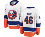 New York Islanders #46 Bode Wilde Fanatics Branded White Away Breakaway NHL Jersey