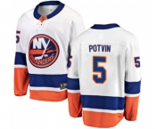New York Islanders #5 Denis Potvin Fanatics Branded White Away Breakaway NHL Jersey