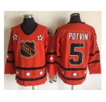 New York Islanders #5 Denis Potvin Orange All Star CCM Throwback Stitched NHL Jersey