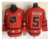 New York Islanders #5 Denis Potvin Orange All Star CCM Throwback Stitched NHL Jersey