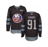 New York Islanders #91 John Tavares Black 1917-2017 100th Anniversary Stitched NHL Jersey