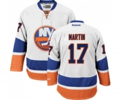 Reebok New York Islanders #17 Matt Martin Authentic White Away NHL Jersey