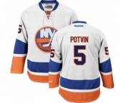 Reebok New York Islanders #5 Denis Potvin Authentic White Away NHL Jersey