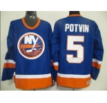 nhl jerseys new york islanders #5 potvin blue