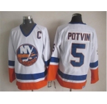 nhl jerseys new york islanders #5 potvin white[patch C]