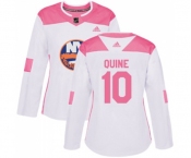 Women Adidas New York Islanders #10 Alan Quine Authentic White Pink Fashion NHL Jersey