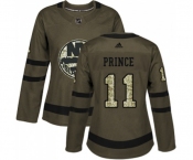 Women Adidas New York Islanders #11 Shane Prince Authentic Green Salute to Service NHL Jersey