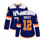 Women Adidas New York Islanders #12 Josh Bailey Authentic Blue Alternate NHL Jersey