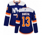 Women Adidas New York Islanders #13 Mathew Barzal Authentic Blue Alternate NHL Jersey