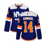 Women Adidas New York Islanders #14 Tom Kuhnhackl Premier Blue Alternate NHL Jersey