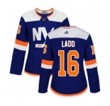 Women Adidas New York Islanders #16 Andrew Ladd Premier Blue Alternate NHL Jersey